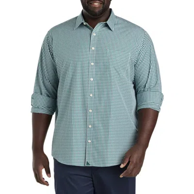 Untuckit Fit By Dxl Lawrence Grid Patterned Sport Shirt In Dark Green