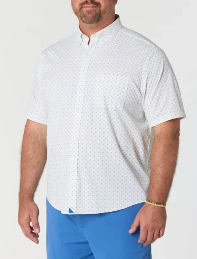 Untuckit Fit By Dxl Big & Tall Performance Van Meter Shell Print Sport Shirt In White