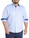Untuckit Fit By Dxl Big & Tall Wainwright Wrinkle-free Geometric Sport Shirt In Blue