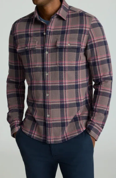 Untuckit Flemming Sweater Flannel Shirt Jacket In Gray