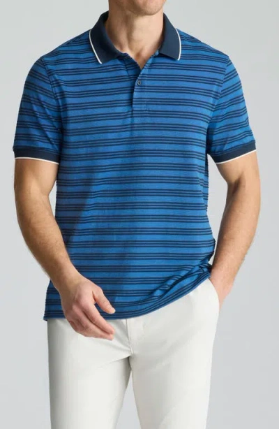 Untuckit Fontaine Tipped Performance Hybrid Polo In Blue