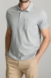 Untuckit Gilbert Stripe Pocket Piqué Performance Polo In Blue