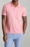 Untuckit Gilbert Stripe Pocket Piqué Performance Polo In Pink
