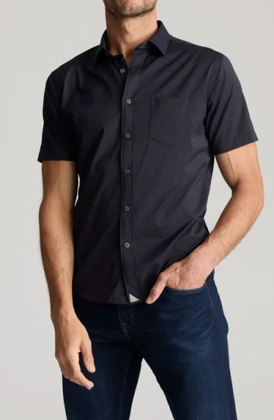 Untuckit Gironde Short Sleeve Performance Button-up Shirt In Black
