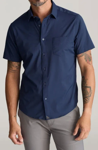 Untuckit Gironde Short Sleeve Performance Button-up Shirt In Blue