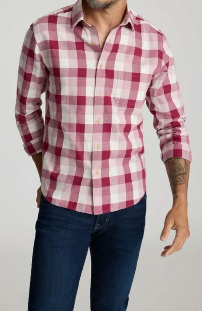 Untuckit Greenwald Check Cotton Flannel Button-up Shirt In Red