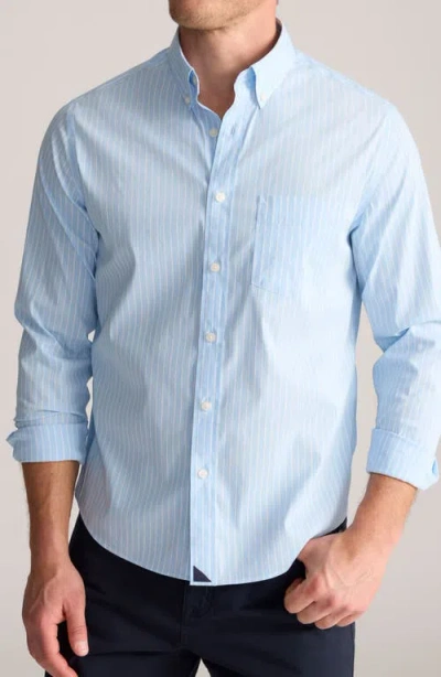 Untuckit Gutierrez Stripe Cottontek™ Performance Button-down Shirt In Blue