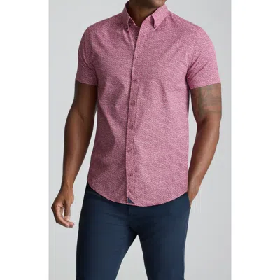 Untuckit Halloway Floral Short Sleeve Performance Button-down Shirt In Pink