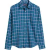 Untuckit Harwin Plaid Wrinkle Free Cotton Twill Button-up Shirt In Light Blue