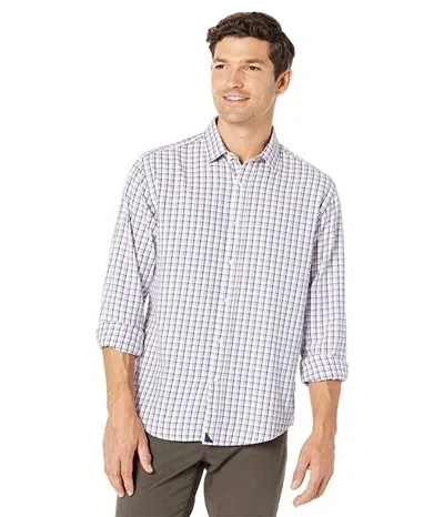 Untuckit Hewittson Shirt Men's White Plaid Long Sleeve Button-up Jdm577 In Multi