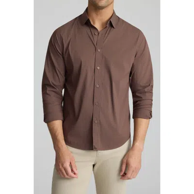 Untuckit Kleinwood Check Button-up Performance Shirt In Brown