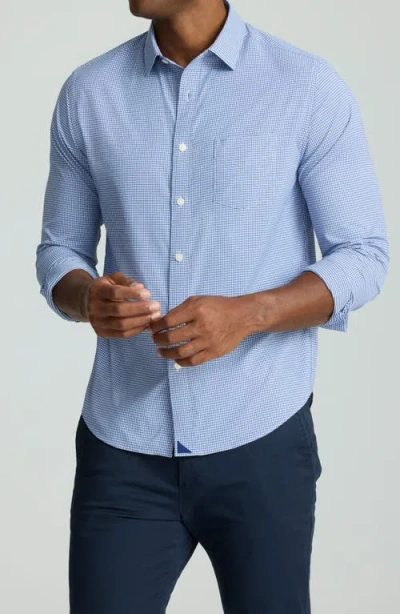 Untuckit Lafior Check Performance Button-up Shirt In Blue