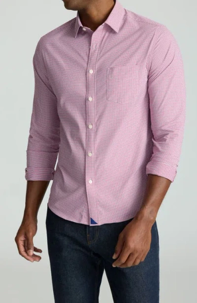 Untuckit Lafior Check Performance Button-up Shirt In Purple