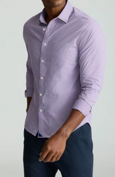 Untuckit Lafior Check Performance Button-up Shirt In Purple