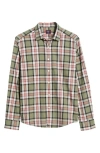 Untuckit Larsen Regular Fit Cotton Flannel Button-up Shirt In Green