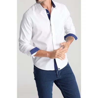 Untuckit Las Cases Wrinkle Resistant Button-up Shirt In White