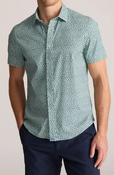 Untuckit Leaf Print Short Sleeve Performance Button-up Shirt In Green