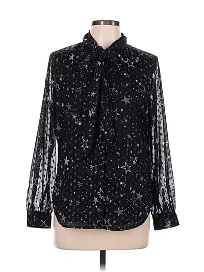 Pre-owned Untuckit Long Sleeve Blouse In Black