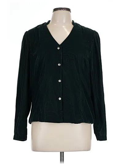 Pre-owned Untuckit Long Sleeve Blouse In Green