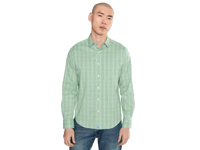 Untuckit Long Sleeve Cotton Tek Claremont Shirt Men's Clothing Green: 3xl Regular Fit