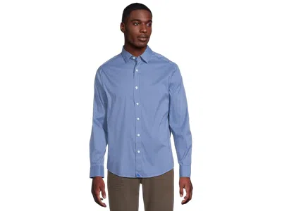 Untuckit Long Sleeve Cottontektm Kleinwood Shirt In Blue