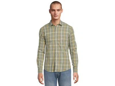 Untuckit Long Sleeve Flannel Silva Shirt In Green