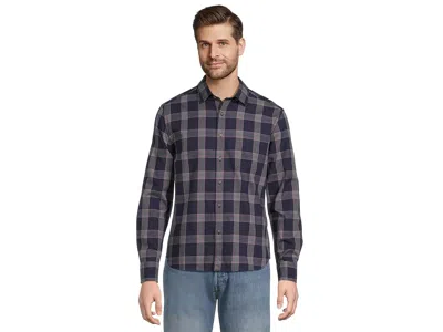 Untuckit Long Sleeve Gahard Flannel Shirt In Blue