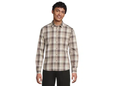 Untuckit Long Sleeve Greenwald Flannel Shirt In Brown