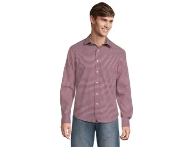 Untuckit Long Sleeve Performance Delune Shirt In Burgundy