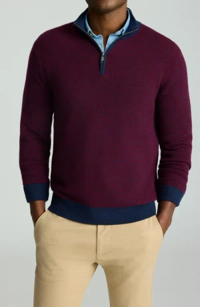 Untuckit Marvall Quarter Zip Sweater In Burgundy