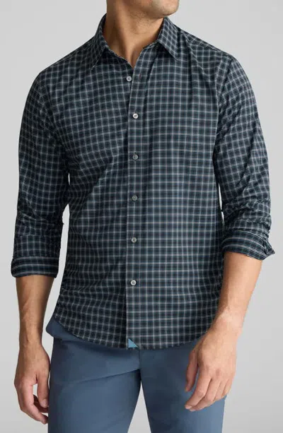 Untuckit Monteluce Performance Plaid Button-up Shirt In Black