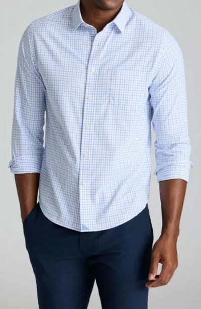 Untuckit Northcliffe Shadow Check Performance Button-up Shirt In Blue