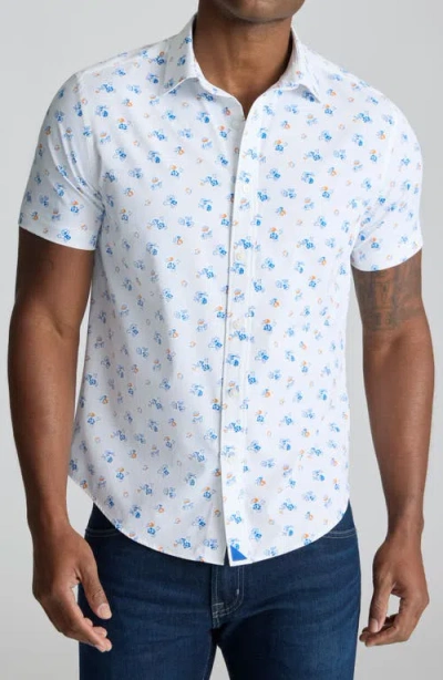 Untuckit Opal Floral Short Sleeve Performance Button-up Shirt In Multi