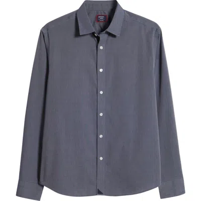 Untuckit Orville Blue Mélange Wrinkle Free Cotton Button-up Shirt