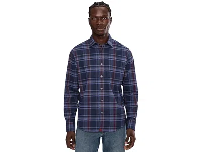 Untuckit Performance Flannel Blanchard Shirt In Blue