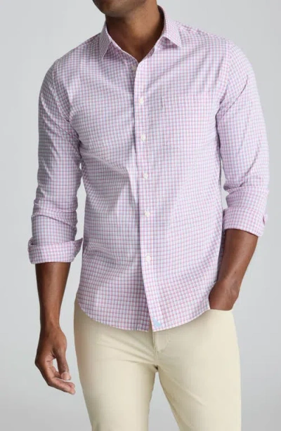 Untuckit Plaid Cottontek Performance Button-up Shirt In Pink