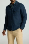 Untuckit Raphael Boiled Wool Blend Jacket In Blue