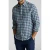 Untuckit Reiner Plaid Performance Button-up Shirt In Blue