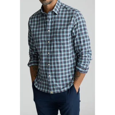 Untuckit Reiner Plaid Performance Button-up Shirt In Blue