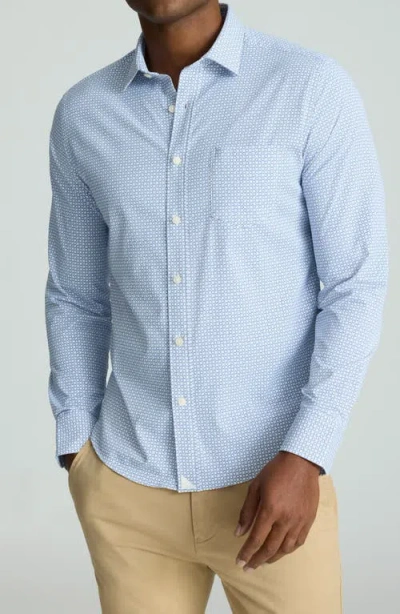 Untuckit Richette Medallion Print Performance Button-up Shirt In Blue