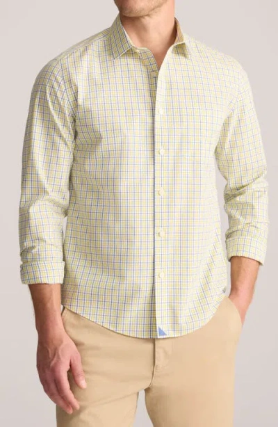 Untuckit Ridge Check Wrinkle Free Cotton Button-up Shirt In Yellow