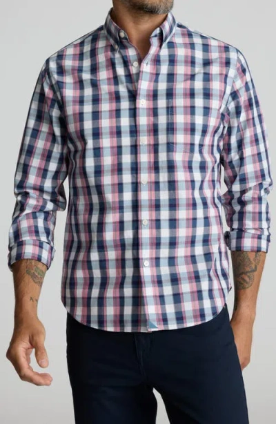 Untuckit Schwarz Regular Fit Plaid Wrinkle Free Cotton Button-down Shirt In Multi