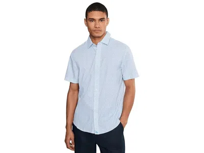 Untuckit Short Sleeve Brookstone Performance Printed Shirt In Blue