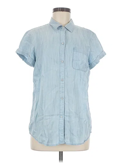 Pre-owned Untuckit Short Sleeve Button Down Shirt In Blue
