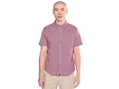 Untuckit Short Sleeve Halloway Performance Printed Shirt Men's Clothing Pink: 3xl Regular Fit