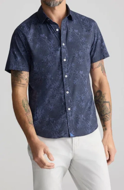 Untuckit Short Sleeve Performance Button-up Shirt In Blue