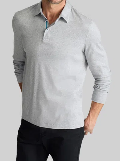 Untuckit Slim Fit Damaschino Wrinkle-free Long Sleeve Polo In White
