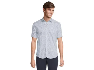 Untuckit Stretch Cotton Short Sleeve Ashford Shirt In Blue
