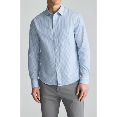 Untuckit Stripe Wrinkle Free Cotton Button-up Shirt In Blue