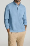 Untuckit Vargas Long Sleeve Cotton Polo In Blue